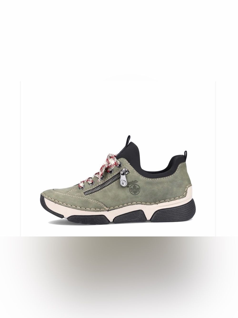 Rieker 10-10.5 EU41 Angela 73 Olive Green Lace Slip On Sneakers Walking Shoes